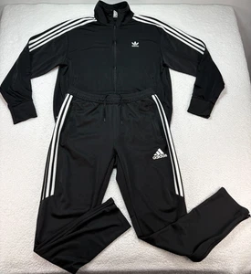 Adidas Black 2-Piece Tracksuit Set Men's Large Tiro Essentials - Picture 1 of 16