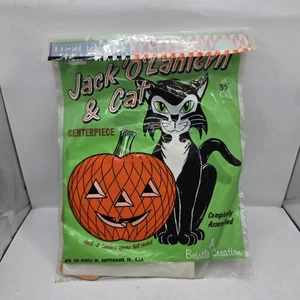 Vintage RARE BEISTLE Beistle Jack O Lantern BLACK CAT SEALED NOS - Bild 1 von 7