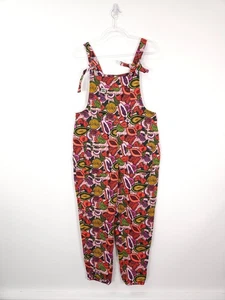 Lucy & Yak Dungarees Size 12 R Pink Fruity Vulva Vagina Fruit Print Organic - Picture 1 of 8