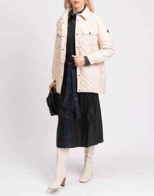 RRP€520 .12 PUNTODODICI Down Quilted Jacket IT42 US6 UK10 M Beige Ultralight - Image 1 of 4