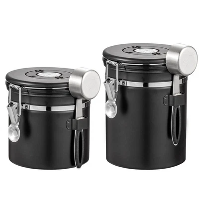 Kaffee-Lebensmittelkanister, luftdichter Küchen-Aufbewahrungsbehälter aus Edel - Bild 1 von 4