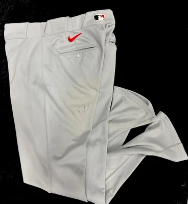 Pantalones de béisbol Nootbar usados gris liso de los Cardenales de San Luis 34x36 agujero Foto 1 de 4