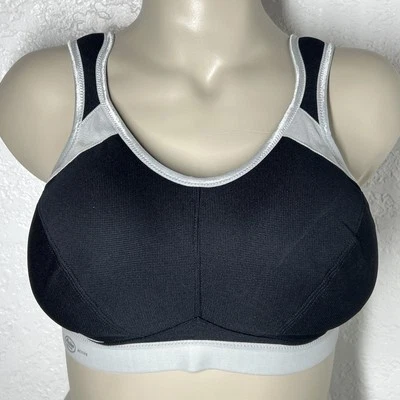 Sujetador deportivo Anita Extreme Control negro 44C gris negro inalámbrico suave cómodo Foto 1 de 4