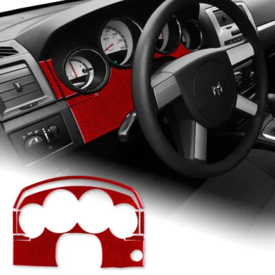 For Dodge Magnum Charger 08-2010 Red Speed Indicator Cover Carbon Fiber Sticker Foto 1 de 4