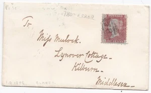 1856 SEP 1 RARE =780= NUMERAL ERROR FOR =730= STAFFORD TO MULOCK KILBURN MIDDX - Picture 1 of 3