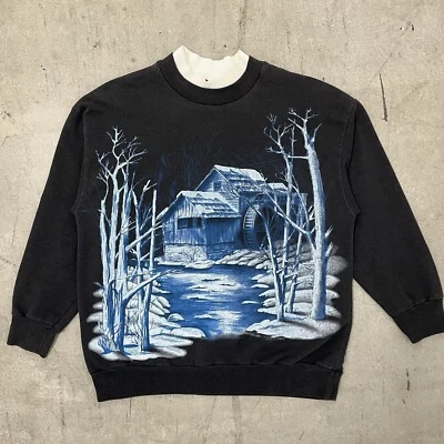 Sudadera De Colección Ediciones Básicas Cuello Redondo Naturaleza Gráfico Cabina Mujer’s Mediana Foto 1 de 4