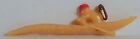 VINT CELLULOID DUGOUT CANOE W/ MAN IN RED HAT PADDLING JAPAN RARE!!