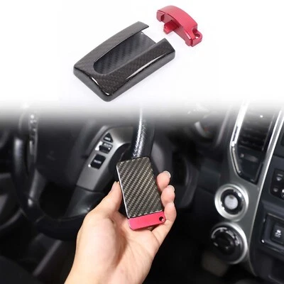 Funda con llavero de fibra de carbono real para Nissan Titan 2016-2023 Foto 1 de 4