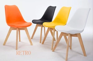  6 x Retro tulip  style Chair  Dining  Designer  Eiffel  - Picture 1 of 10