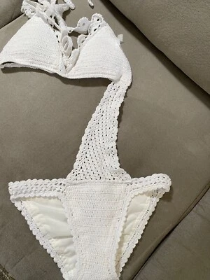 New Beauty And The Beach Crochet Monokini Swimsuit One Piece Bikini Maillot XS - Image 1 of 4