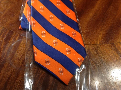 1x University of Illinois Fighting Illini silk necktie tie In Stock And Fast Out Cover