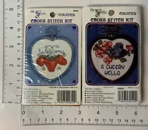 Counted Cross Stitch Kit Lot Of 2 New Sealed The New Berlin Co Welcome A Cheery - Imagen 1 de 2