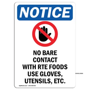 No Bare Contact With With Symbol OSHA Notice Sign Metal Plastic Decal - Picture 1 of 4