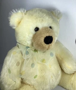 TY Tapioca Teddy Bear Classic Plush 2006 Yellow Polka Dot Bow Ribbon 13" Stuff - Picture 1 of 11