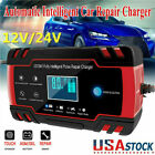 Intelligent Automatic Car Battery Charger 12/24V 8A Pulse Repair Starter AGM/GEL