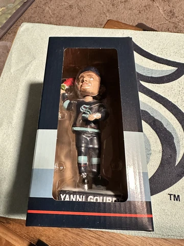 Seattle Kraken Yanni Gourde Bobblehead NIB from 11/23/22 game VS San Jose Sharks Cover