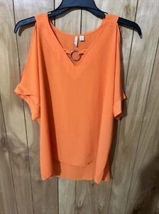 EST. 1946 Sz XL Cold Shoulder Blouse Fall High Low - Picture 1 of 11