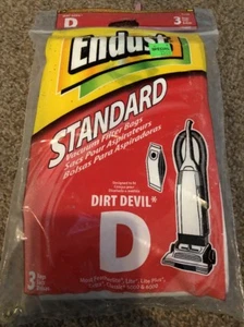 Endust Dirt Devil Type D Standard Vacuum Filter Bags 3 Pack NEW NIP - Afbeelding 1 van 5