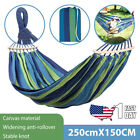 Double Hammock 2 Person Canvas Cotton Chair Bed Hanging Swing Sleeping Garden