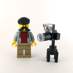 Lego Fotograf Kerl Minifigur mit Kamera und Stativ - Bild 1 von 4