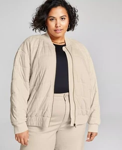 And Now This PALOMINO Women's Trendy Plus Size Quilted Bomber Jacket, US 1X - Picture 1 of 4