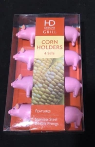 Pink Pig Corn Holders Stainless Steel Prongs Grill by HD Design - Picture 1 of 2