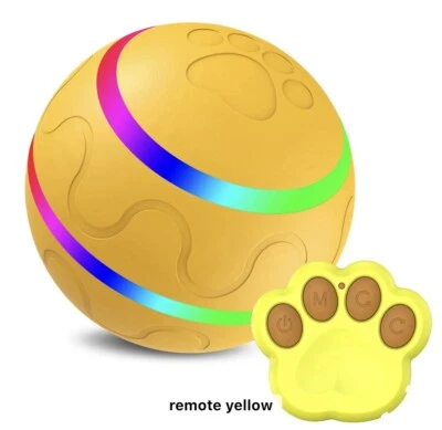 Yellow Remote Control Interactive Dog Ball Toy LED Flashing Light - Image 1 of 4