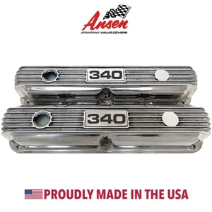 Mopar Performance Finned 340 Polished Valve Covers - Ansen USA - Picture 1 of 5