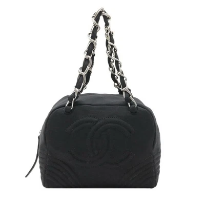 Bolso de hombro Chanel Coco Mark de algodón para mujer negro talla única Foto 1 de 4