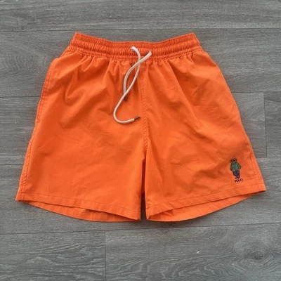 Polo Ralph Lauren Polo Bear pantaloncini da bagno uomo taglia M arancione spiaggia surf - Immagine 1 di 4