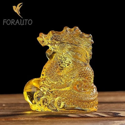 5cm Chinese Dragon Figurines Crystal Lucky Feng Shui Paperweight Home Decor - Image 1 of 4