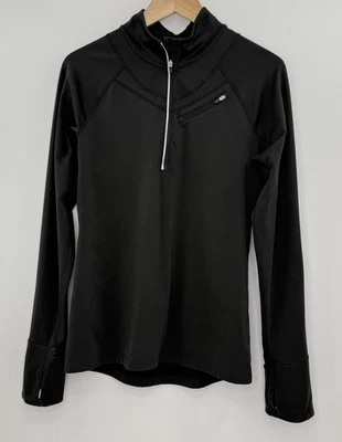 Pullover Lucy Negro Media Cremallera Atlético para Correr Talla M Ajustado Bolsillo para Pulgares Foto 1 de 4