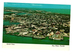 Vintage Luftaufnahme Key West Florida Postkarte Urlaub Tourismus Ozeanstraßen Wasser - Bild 1 von 2