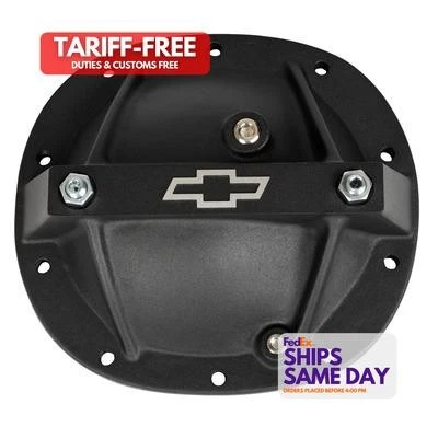 Proform 141-695, One Black Crinkle Aluminum Chevy Bowtie Rear End Cover Fits Gm  - Image 1 of 4