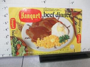 BANQUET TV DINNER box 1960s BEEF vintage frozen food INCOMPLETE #1