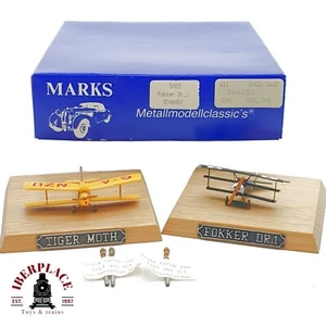 Marks Fokker Dr.1 & Tiger Moth - MARKS edición coleccionista hecho a mano con base de madera - Imagen 1 de 11