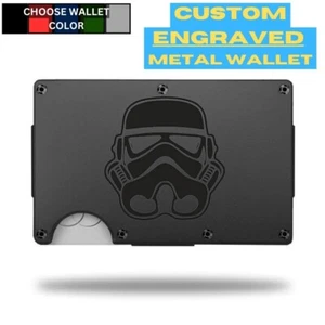 Custom STORMTROOPER STAR WARS Laser Engraved Wallet - Pick A Wallet Color - Picture 1 of 11
