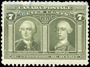 Canada 7c Scott #100 Used Fine+ 1908 Quebec Tercentenary Issue Stamp - Bild 1 von 2