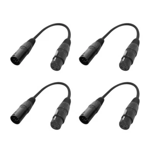 4x LEDJ DMX Adaptor 5-Pin Male XLR – 3-Pin Female XLR Lighting Convertor Cables - Picture 1 of 2