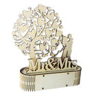 Vintage Wooden Wedding Centerpiece with Bride & Groom Silhouette & LED Lights