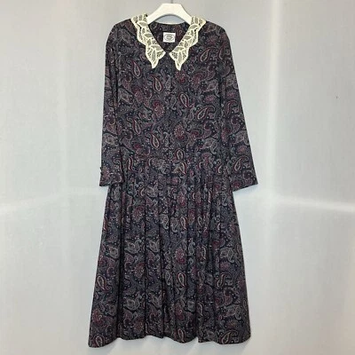 Vestido vintage de Laura Ashley para mujer con patrón de 9 cachemira Foto 1 de 4