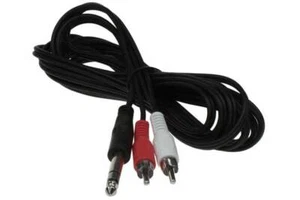 Cable SF Enchufe Estéreo 1/4" a 2 x Cable Enchufe RCA, 6 pies - Imagen 1 de 4