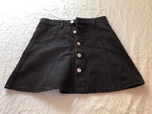 Res Denim Womens Black Button-Front Mini Colored Denim Skirt Size 26    127 - Picture 1 of 7