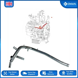 For VW T4 TRANSPORTER 2.4 2.5 METAL WATER COOLANT PIPE TUBE T403181 074121065AE - Picture 1 of 5