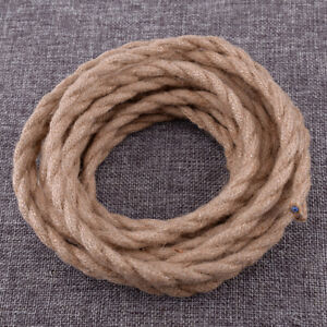 5Meter Retro Hemp Rope Wire 0.75mm Electrical Braided Twisted Cable Wire 2 Cores