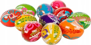 Wooden Hand Painted Polish Pysanky Easter Eggs Pysanki Easter 5pc SET Brand New - Picture 1 of 2