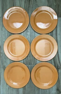 Halloween Fall Thanksgiving 11” Sturdy Plastic ORANGE Dinner Plates Set Of 6 - Picture 1 of 2