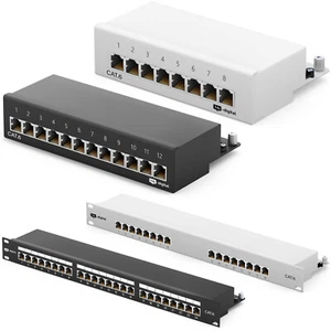 Cat6 Patchfel 8/12/16/24-Port RJ45 geschirmt Desktop Aufputz 1 GB LAN Cat 6  - Afbeelding 1 van 113