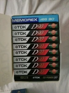 10 Brand New Cassette Tapes - 9 TDK, 1 Memorex, 90 minutes, Free Shipping to USA - Picture 1 of 1