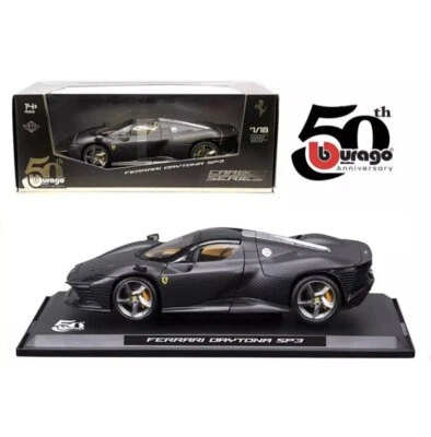 Ferrari Daytona SP3 1 18 Carbon Fiber 50th Anniversary Bburago Limited Edition - Immagine 1 di 4